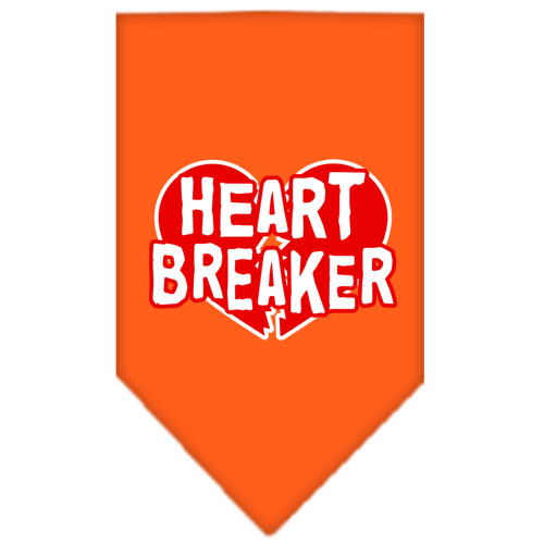 Heart Breaker Screen Print Bandana Orange Large GreatEagleInc