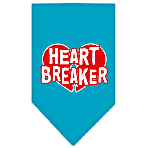 Heart Breaker Screen Print Bandana Turquoise Large GreatEagleInc