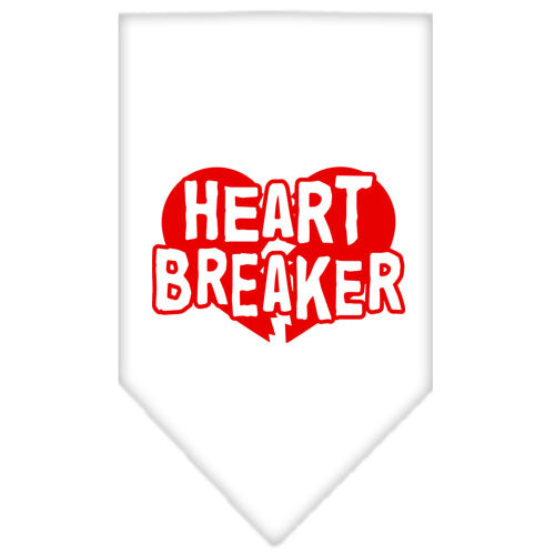 Heart Breaker Screen Print Bandana White Large GreatEagleInc