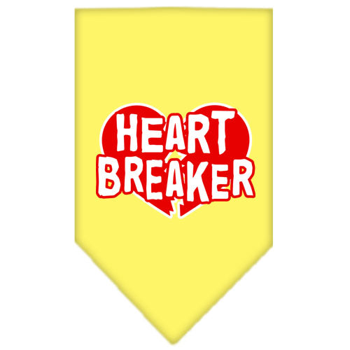 Heart Breaker Screen Print Bandana Yellow Large GreatEagleInc