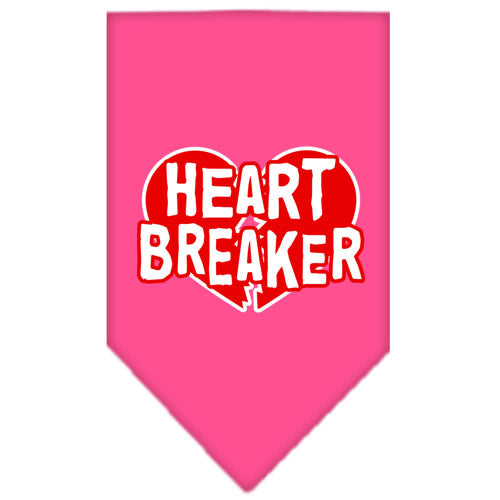 Heart Breaker Screen Print Bandana Bright Pink Small GreatEagleInc