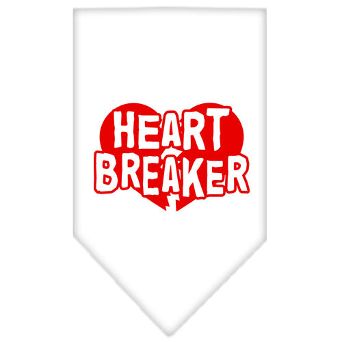 Heart Breaker Screen Print Bandana White Small GreatEagleInc