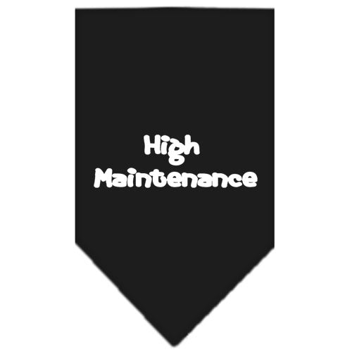 High Maintenance Screen Print Bandana Black Large GreatEagleInc