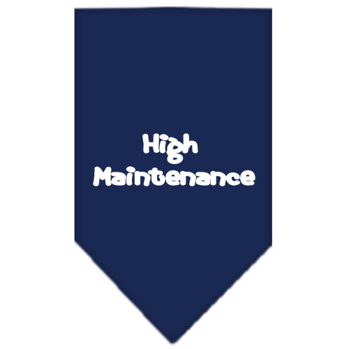 High Maintenance Screen Print Bandana Navy Blue Large GreatEagleInc