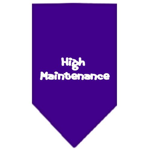 High Maintenance Screen Print Bandana Purple Large GreatEagleInc