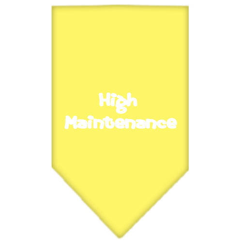 High Maintenance Screen Print Bandana Yellow Large GreatEagleInc