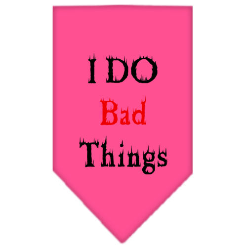 I Do Bad Things Screen Print Bandana Bright Pink Large GreatEagleInc