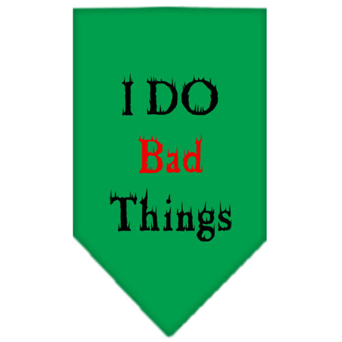 I Do Bad Things Screen Print Bandana Emerald Green Large GreatEagleInc