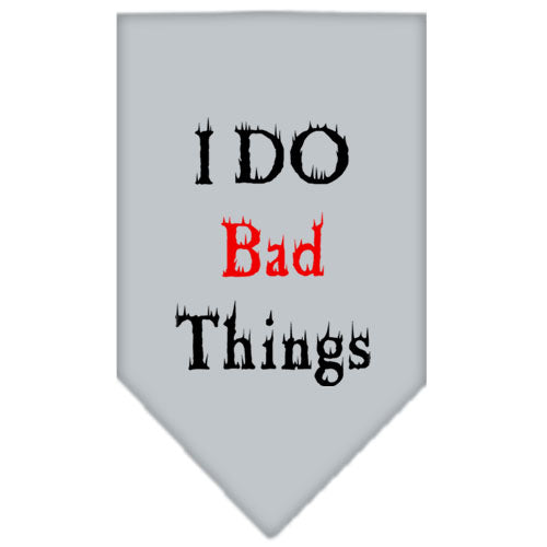 I Do Bad Things Screen Print Bandana Grey Large GreatEagleInc