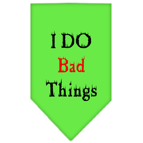 I Do Bad Things Screen Print Bandana Lime Green Large GreatEagleInc