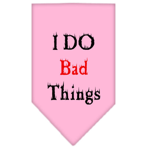 I Do Bad Things Screen Print Bandana Light Pink Large GreatEagleInc