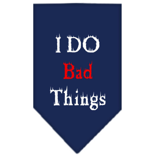 I Do Bad Things Screen Print Bandana Navy Blue Large GreatEagleInc