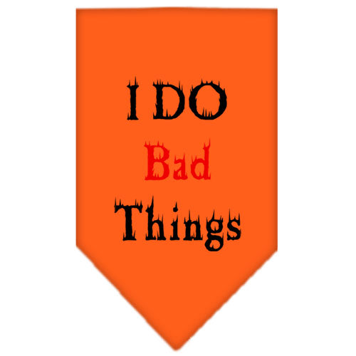 I Do Bad Things Screen Print Bandana Orange Large GreatEagleInc