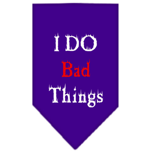 I Do Bad Things Screen Print Bandana Purple Large GreatEagleInc