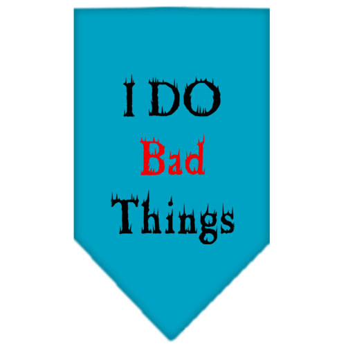 I Do Bad Things Screen Print Bandana Turquoise Large GreatEagleInc