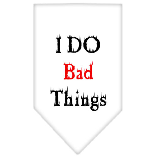 I Do Bad Things Screen Print Bandana White Large GreatEagleInc