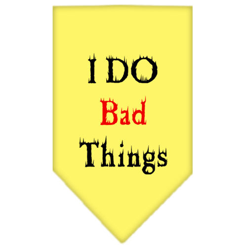 I Do Bad Things Screen Print Bandana Yellow Large GreatEagleInc