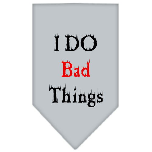 I Do Bad Things Screen Print Bandana Grey Small GreatEagleInc