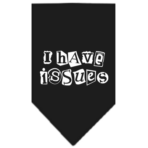 I Have Issues Screen Print Bandana Black Large Default Title