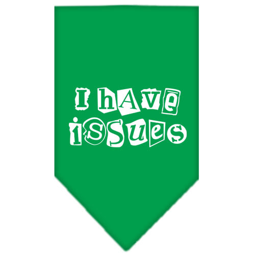 I Have Issues Screen Print Bandana Emerald Green Large GreatEagleInc