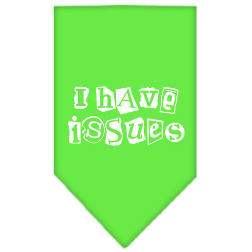 I Have Issues Screen Print Bandana Lime Green Large GreatEagleInc