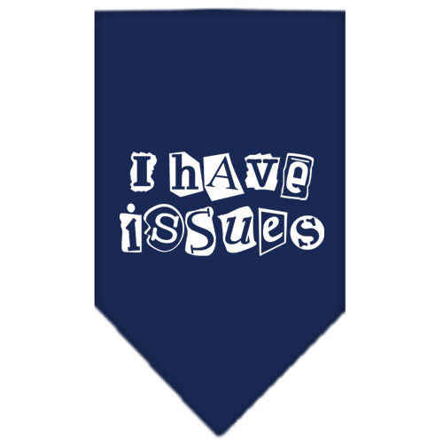 I Have Issues Screen Print Bandana Navy Blue Large GreatEagleInc