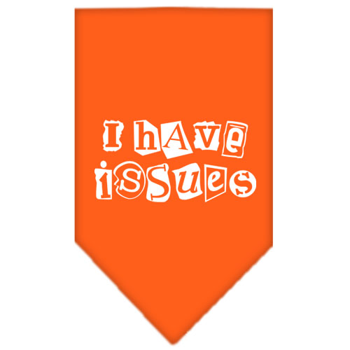 I Have Issues Screen Print Bandana Orange Large GreatEagleInc