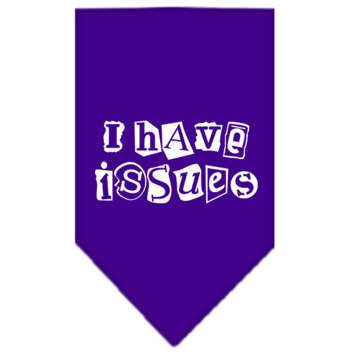 I Have Issues Screen Print Bandana Purple Large GreatEagleInc