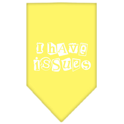 I Have Issues Screen Print Bandana Yellow Large GreatEagleInc