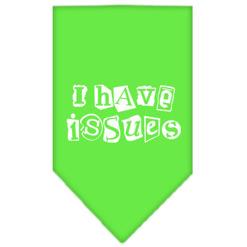 I Have Issues Screen Print Bandana Lime Green Small Default Title