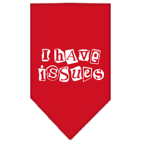 I Have Issues Screen Print Bandana Red Small Default Title