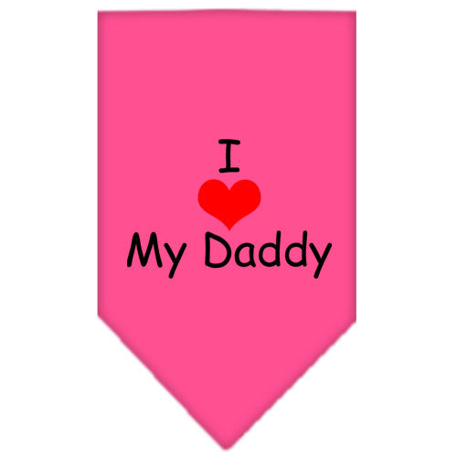 I Heart My Daddy Screen Print Bandana Bright Pink Large GreatEagleInc