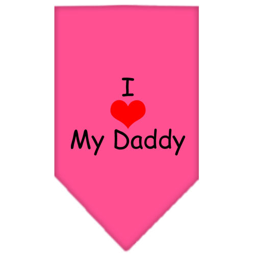 I Heart My Daddy Screen Print Bandana Bright Pink Large Default Title