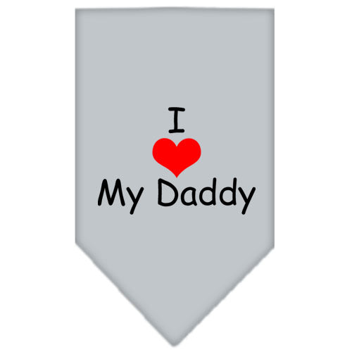 I Heart My Daddy Screen Print Bandana Grey Large GreatEagleInc