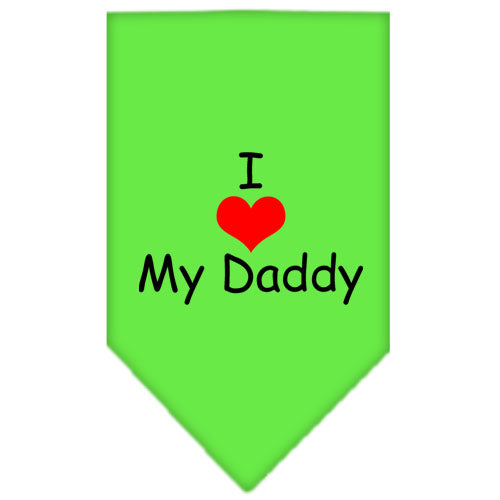 I Heart My Daddy Screen Print Bandana Lime Green Large GreatEagleInc