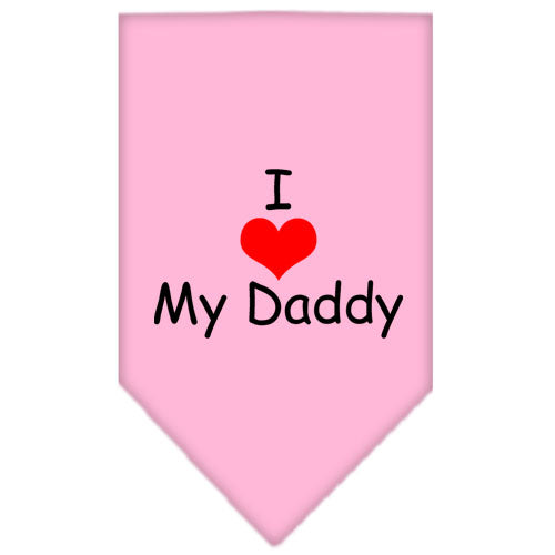 I Heart My Daddy Screen Print Bandana Light Pink Large GreatEagleInc