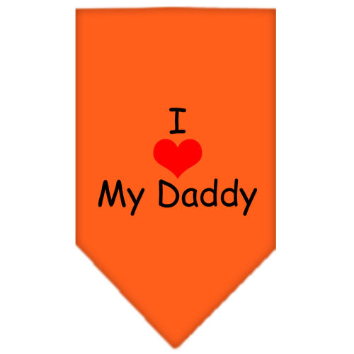 I Heart My Daddy Screen Print Bandana Orange Large GreatEagleInc