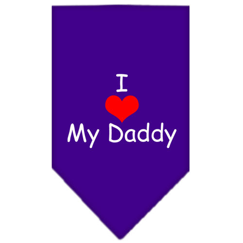 I Heart My Daddy Screen Print Bandana Purple Large GreatEagleInc