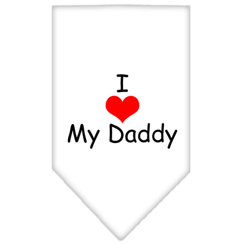 I Heart My Daddy Screen Print Bandana White Large GreatEagleInc