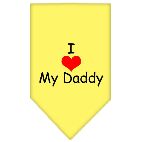 I Heart My Daddy Screen Print Bandana Yellow Large GreatEagleInc