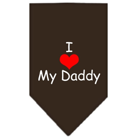 I Heart My Daddy Screen Print Bandana Cocoa Small GreatEagleInc