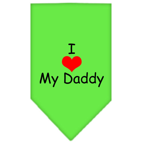 I Heart My Daddy Screen Print Bandana Lime Green Small GreatEagleInc