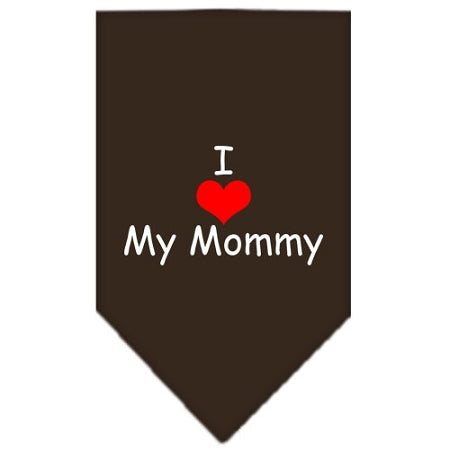 I Heart My Mommy Screen Print Bandana Cocoa Large GreatEagleInc