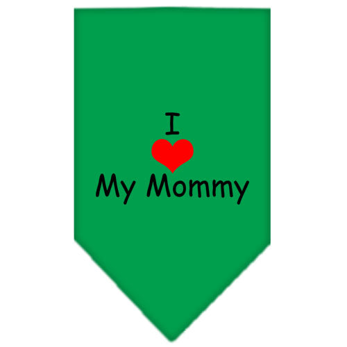 I Heart My Mommy Screen Print Bandana Emerald Green Large GreatEagleInc