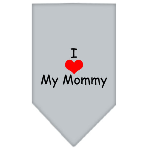 I Heart My Mommy Screen Print Bandana Grey Large GreatEagleInc