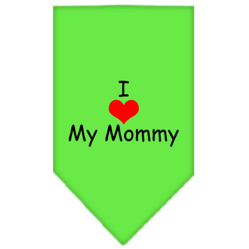 I Heart My Mommy Screen Print Bandana Lime Green Large GreatEagleInc