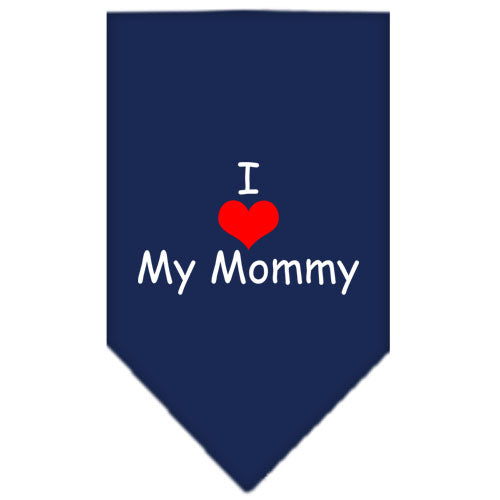 I Heart My Mommy Screen Print Bandana Navy Blue Large GreatEagleInc