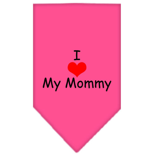I Heart My Mommy Screen Print Bandana Bright Pink Small Default Title
