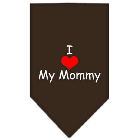 I Heart My Mommy Screen Print Bandana Cocoa Small GreatEagleInc