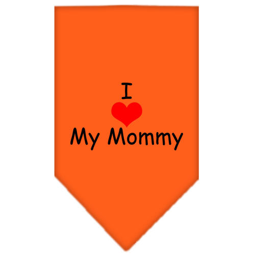 I Heart My Mommy Screen Print Bandana Orange Small GreatEagleInc